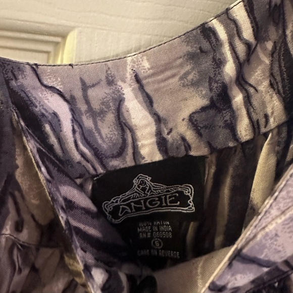 Angie Rayon Multi Gray Black striped print One Shoulder Mini Dress - Picture 4 of 5